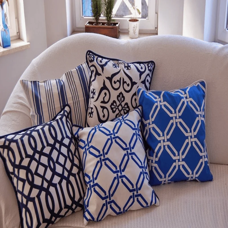 blue cushions