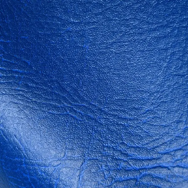 Bright blue textured leather upholstery fabric.