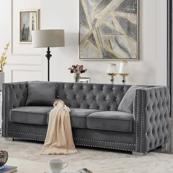 Grey-Color-Velvet-Sofa-Upholstery-in-Dubai