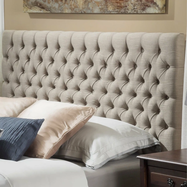 White Velvet Headboard Upholstery Service in Dubai